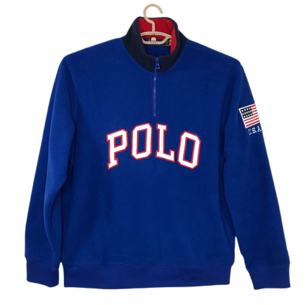 Polo Ralph Lauren 1/4 Zip Blue Fleece Pullover